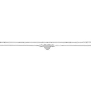 ANKLET Sterling Silver Double Strand Heart Anklet 11” + 1” NWT